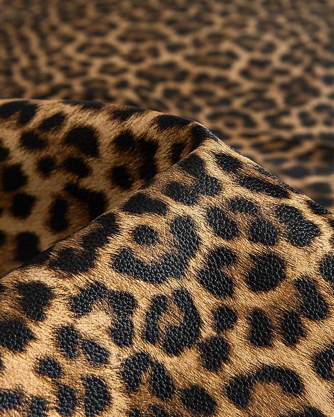 EACHY Travel Makeup Bag for Women, Flat Open Leopard Print Cosmetic Bag | Leopard-print PU leather cosmetic bag opens flat with dividers and clear TPU brush pocket for makeup and travel essentials - Image 4