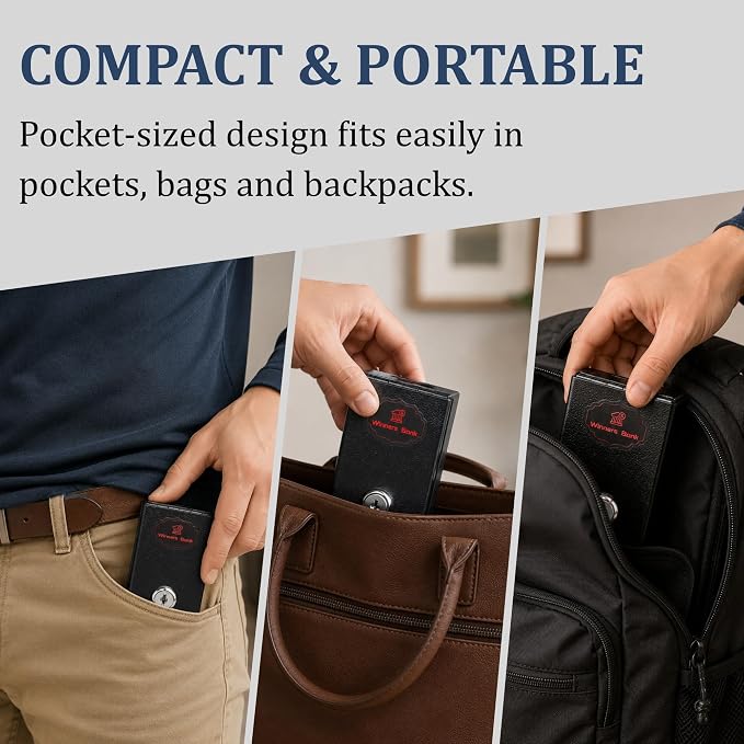 Winners Bank Gift for Gambler Portable Pocket Safe for Casino Winnings with 2 Keys Metal Money Box Take Your Winnings Home - Image 5
