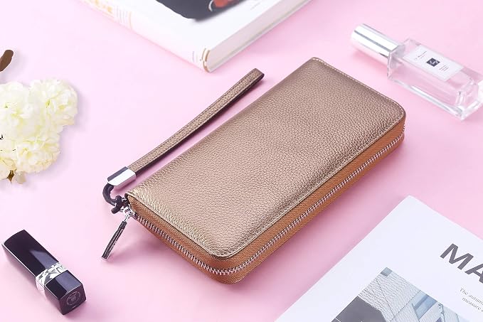 Small Compact Women Wallet RFID Blocking Genuine Leather Bifold Purse with ID Windows - Image 6
