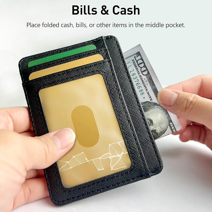 Slim Minimalist RFID Blocking Leather Wallet for Men and Women – Front Pocket Wallet, Compact and Stylish - Image 5