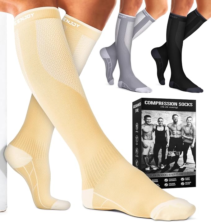 Compression Socks for Women & Men (3 pairs) - Best Support for Nurses, Running, Hiking, Recovery & Flight Socks - Image 2