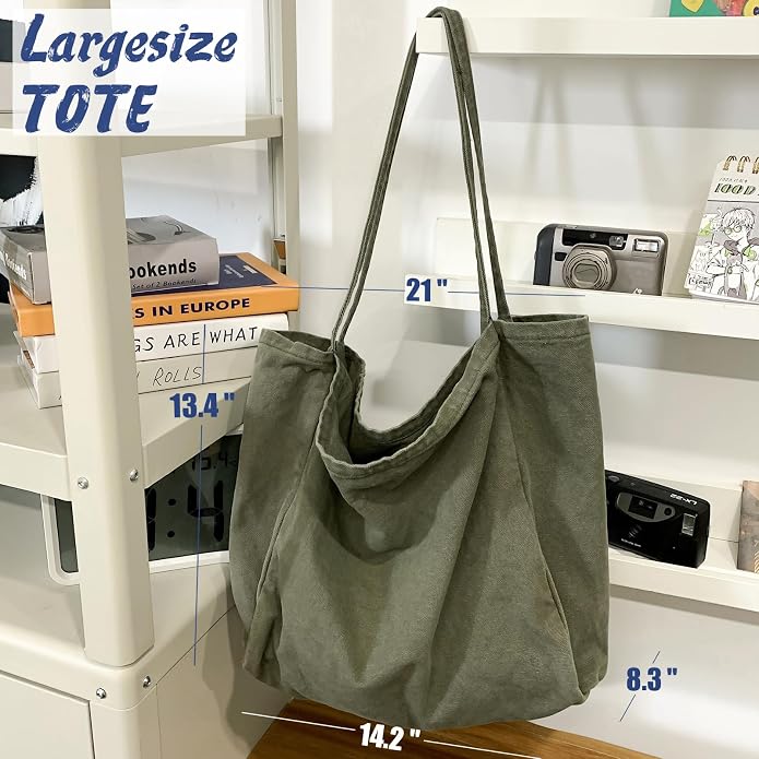 Canvas Tote Bag for Women Large Hobo Shoulder Bag for Work Travel Casual Message Bag Tote Purse handbags - Image 4