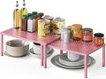 Simple Houseware Expandable Stackable Kitchen Counter Shelf Organizer, Pink, Metal Top, 11.25 in L x 7.9 in W x 5.4 in H | Expandable & Stackable 9" D x 12.75" W x 5.9" H by SimpleHouseware