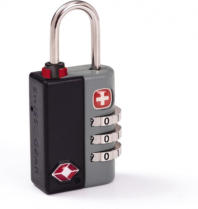 SwissGear TSA-Approved Travel Sentry Combination Luggage Lock with Resettable Combo and Inspection Indicator, Black, One Size - Image 3