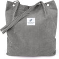 LHMTQVK Corduroy Tote Bags for Women, Large Capacity Tote Purse Reusable Grocery Shoulder Bag with Inner Pockets by LHMTQVK