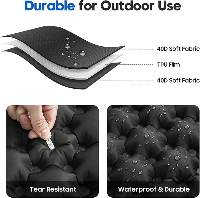 Inflatable Seat Cushion for Stadium & Travel, Built-in Pump Portable Air Seat Pad, Waterproof Bleacher Cushion for Air Travel, Camping, Soccer Games & Outdoor Events - Image 6