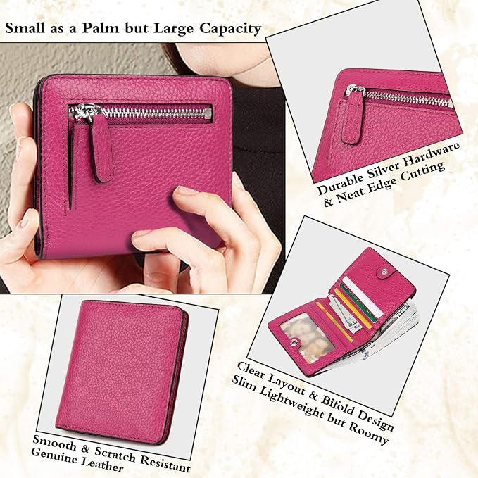 Small Leather Wallet for Women, Ladies Credit Card Holder RFID Blocking Women's Mini Bifold Pocket Purse - Image 3