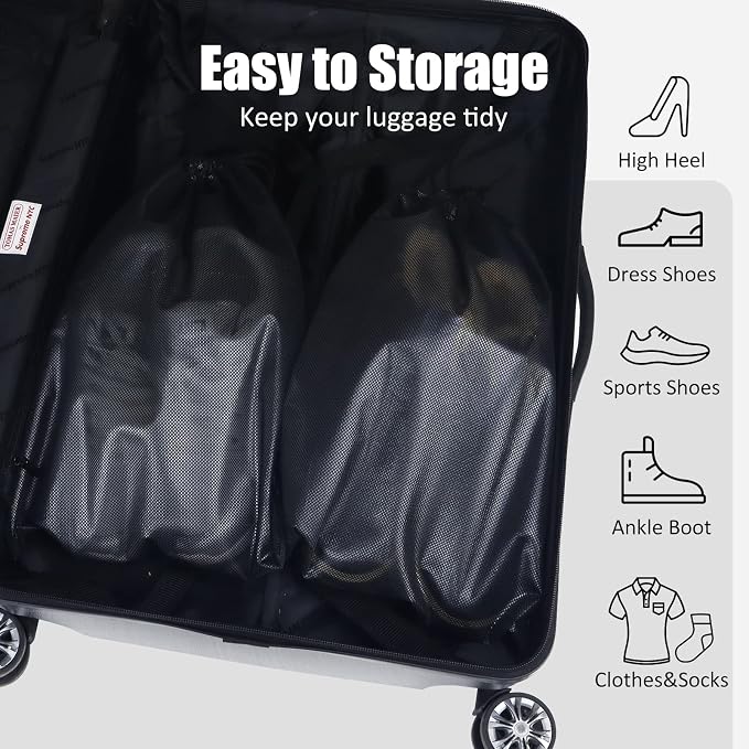 Gloppie Shoe Bags for Travel, Shoe Storage Bag with Drawstring, Packing Organizer for Sneakers, Gym, Luggage, Closet, Weekender Overnight Travel Essentials - Image 7