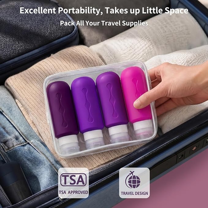 Gemice Travel Bottles for Toiletries, Tsa Approved Travel 6oz Size Containers with Clear Bag, BPA Free Leak Proof Travel Tubs Refillable Liquid Travel Accessories for Cometic Shampoo Lotion - Image 4