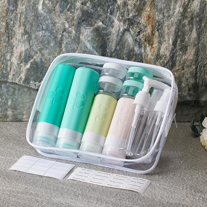 INSFIT 23 Pack Travel Bottles for Toiletries, TSA Approved Silicone Travel Size Toiletries with Toiletry Bag, BPA Free Leak Proof Refillable Travel Essentials for Liquids Shampoo Conditioner Lotion - Image 7