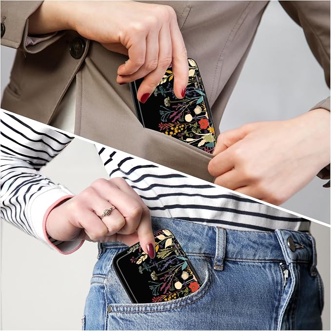 Card Holder Credit Cards Holder for Women RFID wallet women Business Card Holder Wallet Mini Aluminum Card Wallet RFID Blocking Slim Metal Hard Card for Women, Beautiful Flowers and Plants - Image 6