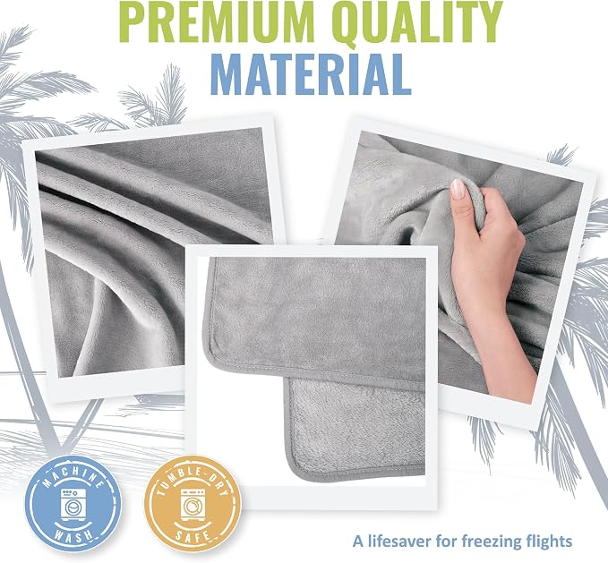 Soft & Warm Travel Blanket for Airplane & Car - Long Flight Essential for Women, Men, Kids - Compact Pillow with Luggage Sleeve & Backpack Clip - Image 5