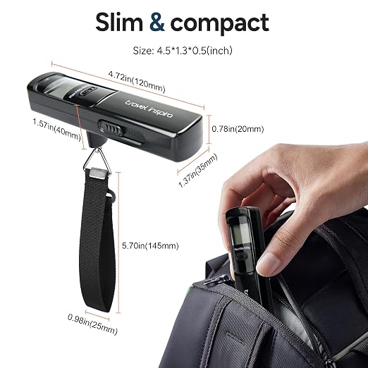 Battery-Free Luggage Scale – No Batteries Needed, Portable Digital Hanging Suitcase Weight Scale for Air Travel & Checked Bags, 110lb/50kg, LCD Display, Compact Travel Accessory - Image 4