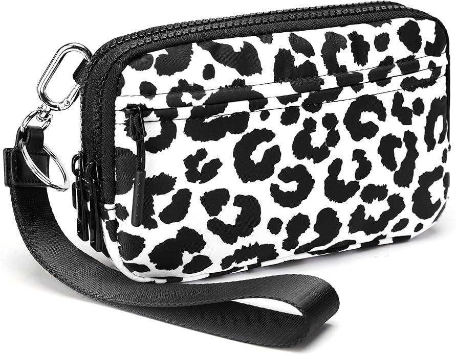FODOKO Wristlet wallets for Women RFID crossbody bags with 4 Zippers | Checkered quilted nylon with credit card slots, cell phone organizer, and coin purse for travel and everyday carry by FODOKO