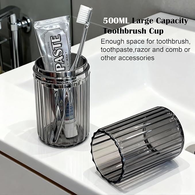 Toothbrush Travel Case, 2-in-1 Dustproof Travel Toothbrush Holder | Built-in 2 Mouthwash Cups, Portable & Compact, Toothpaste &Toothbrush Case For Traveling Camping Business Trip Bathroom - Image 7