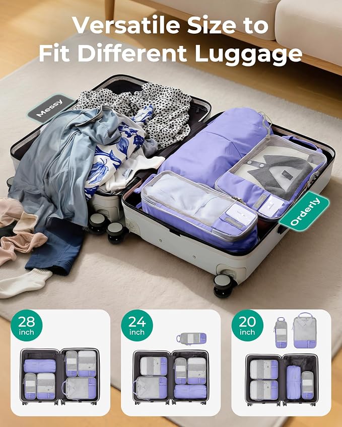 BAGSMART Compression Packing Cubes for Travel Essentials | 14 Set /6 Set /4 Set/2 Set, Lightweight, Durable - Image 2