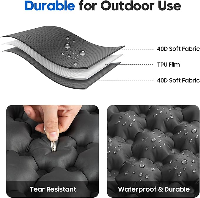 Inflatable Seat Cushion for Stadium & Travel, Built-in Pump Portable Air Seat Pad, Waterproof Bleacher Cushion for Air Travel, Camping, Soccer Games & Outdoor Events - Image 8