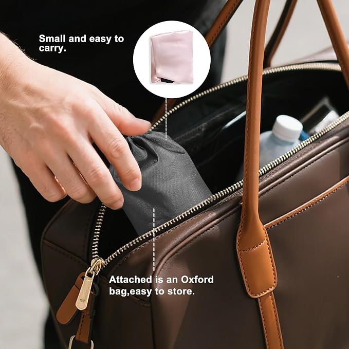 Travel Pillows for Airplanes, Airplane Head Strap with Silk Eye Mask for Sleeping, Long Flights & Car Road Trips 360°Headrest Neck Support, Stops Bobbing, Small & Compact (Pink) - Image 5