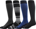 Dr. Motion 4 Pairs Men's Athletic Traveler Graduated Compression Knee High Socks by Dr.+Motion