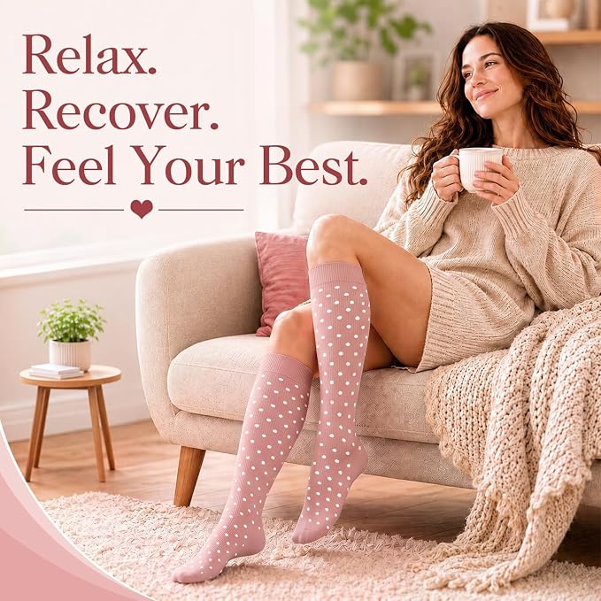 4 Pairs-Compression Socks for Women&Men Circulation-Best Support for Nurses,Running,Athletic - Image 3
