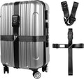 Travel Inspira TSA Accepted Long Luggage Cross Straps for Suitcases | Heavy-Duty Nylon; TSA-Approved Lock with Tag; Adjustable 103-200cm; Secure Black Strap; 20-28 Inch Bags; Anti-Burst by TravelInspira