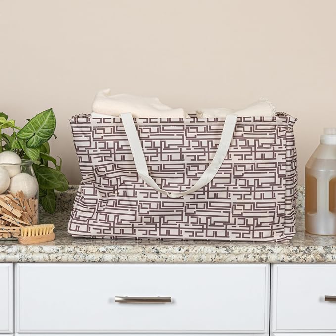 Household Essentials Tan Geometric Krush Container All-Purpose Utility Tote, Multicolor - Image 2