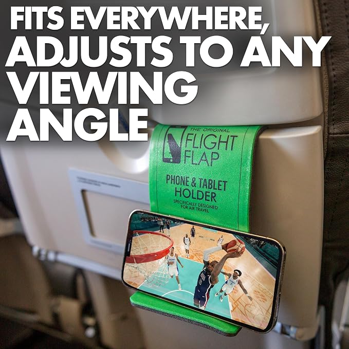 Airplane Phone Holder - Foldable Phone Stand for Plane Travel | Aluminum Build, 9 x 4.3 in. Matte Blue Finish, Tabletop Mount Desk, Plane Tray Seat back, Treadmill, Fits iPhone Cell Phone - Image 5