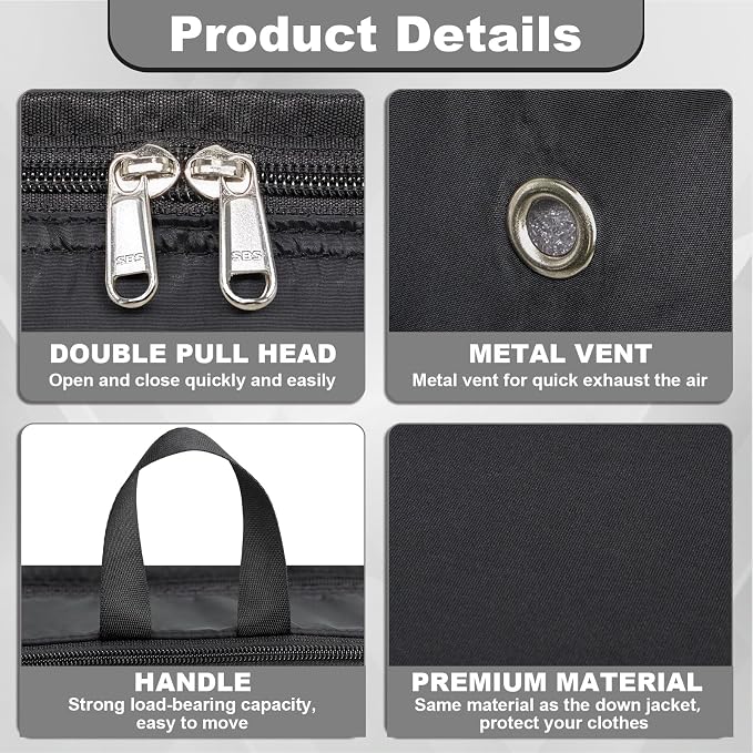 Packing Cubes for Travel Packing Organizers Compression Travel Cubes, Black | Compression Packing Cubes Luggage Suitcase Organizer Bags Compression Bags for Travel Accessories - Image 4
