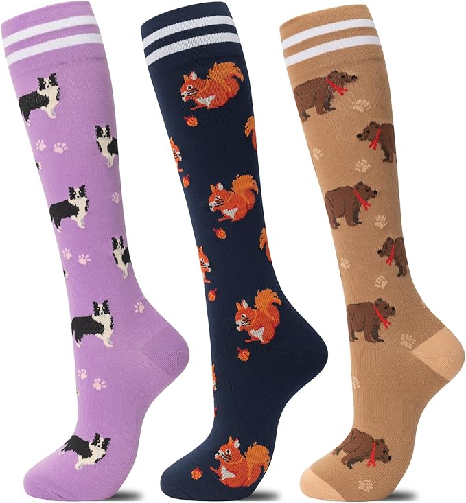 fenglaoda Compression Socks for Women Men 3 Pairs Graduated Compression Support Circulation Socks for Nurses by fenglaoda