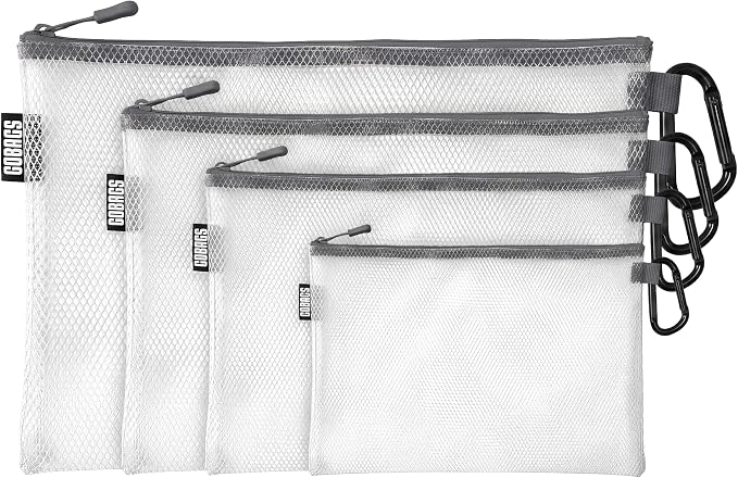 Air Production Multi-Size Clear Zipper Pouch (4-Pack) – Cable Organizer & Travel Gear Bag for Electronics, Camera Accessories, Tool Pouch & Small Tech Storage (Gun Gray) by Unknown