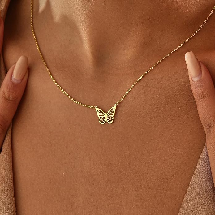 Gold Necklace for Women, Dainty Charm Pendant Necklace Jewelry Gift | 14K Gold Plated, Cute, Delicate, Adults, Non Tarnish, Hypoallergenic, Accessories - Image 2