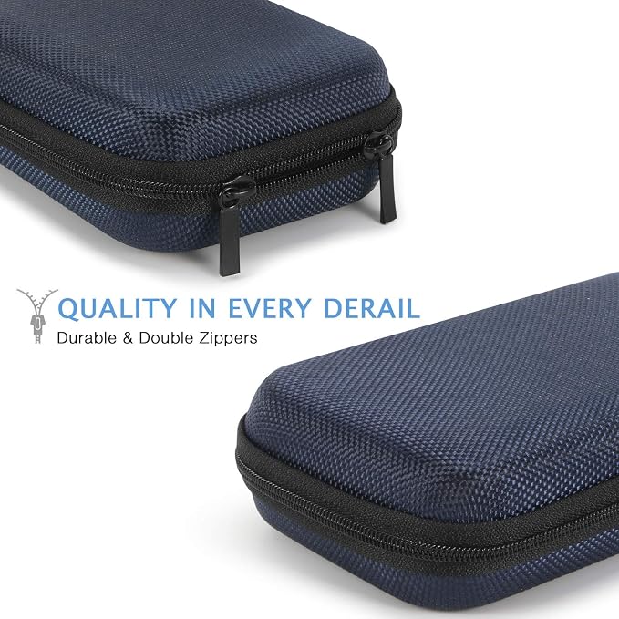 Portable Tech Travel Bag, Grey Blue Hard EVA Protective Storage Bag | Mesh Inner Pocket, Fits Power Bank, Hard Drive, Cell Phone, External Battery, Charging Cable, Zipper - Image 5