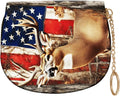 Women's Slim RFID Wallet – Compact Leather Card Holder Wallet for Women, 9 Card Slots RFID Blocking Credit Card Organizer, Small Travel Wallet - American Flag and Deer by Unknown
