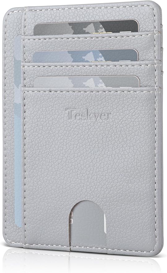 Teskyer Slim Minimalist Wallet for Men, RFID Front Pocket Card Holder | Ultra Slim Front Pocket Design, 8 Card Slots, RFID Protection, Smooth Faux Leather for Everyday Carry - Image 2