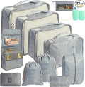 12PCS Packing Cubes for Suitcases, Travel Luggage Organizer Bags, Packing Cubes Luggage Packing Organizers for Travel Accessories, Grey by SECALIFE