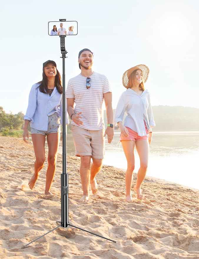 75" Phone Tripod & Selfie Stick, Extendable Cell Phone Tripod Stand with Wireless Remote and PhoneHolder, Stable Travel Tripods for iPhone, Compatible with iPhone 17/16/15/14/13 Pro Max/Android - Image 8
