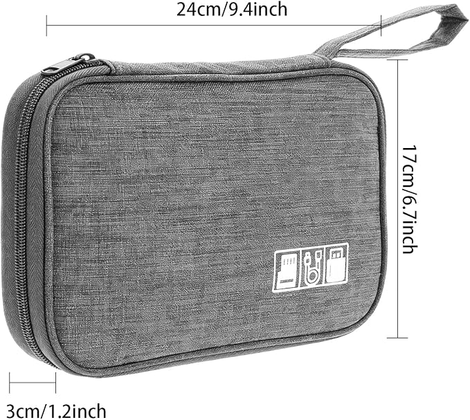 Yamrots Travel Cable Organizer, Electronic Organizer Travel Case, Portable Storage Bag for SD Card, Charger, Power Bank, Earphone (Grey) - Image 2