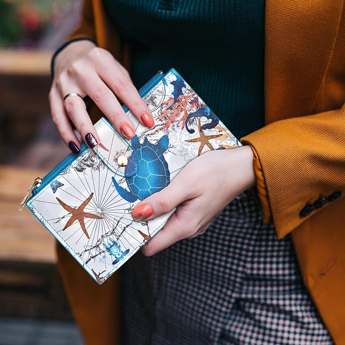 Travelambo RFID Wallet Women Large Size Bifold Multi Card Wallet Case with Zipper Pocke Credit Card Holder for Women - Image 3