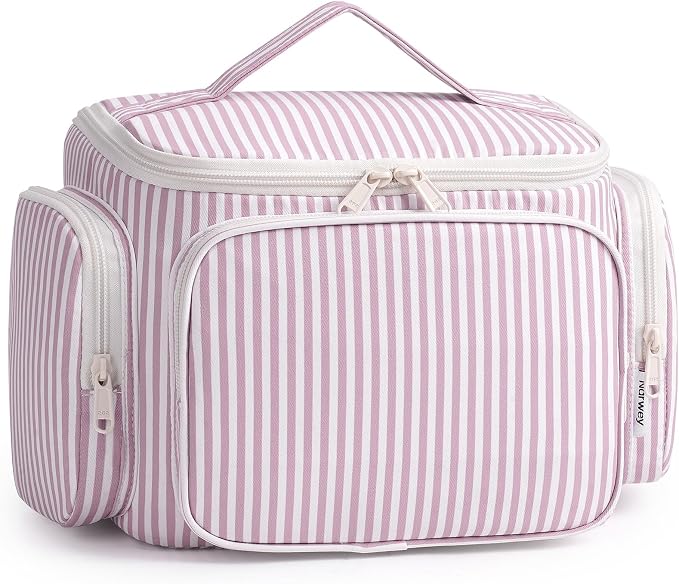 Narwey Hanging Travel Toiletry Bag for Women, Large Makeup Cosmetic Bag | Wide Open, Organized Pocket, Dry Wet Separation, Portable Bathroom Travel Bag for Full Size Toiletries, Vivid Pattern, Gifts by Narwey