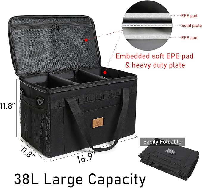 Tactical Camping Storage Bag Utility Tote Bag Camping Kitchen Organizer with Axe Holder & Shoulder Strap - Image 3