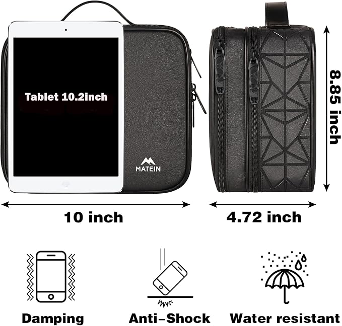MATEIN Cable Organizer Bag, Travel Electronic Storage Cord Organizer Box | Tech Bag for Travel, Waterproof Charger Storage, Double Layer, Carrying Case for Cord, Shockproof, Portable, DJ Gifts, Black - Image 6