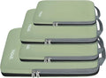 BAGAIL 4 Set/6 Set/8 Set Compression Packing Cubes Travel Accessories Expandable Packing Organizers (Cloth Pattern, 4-Matcha Green) by BAGAIL