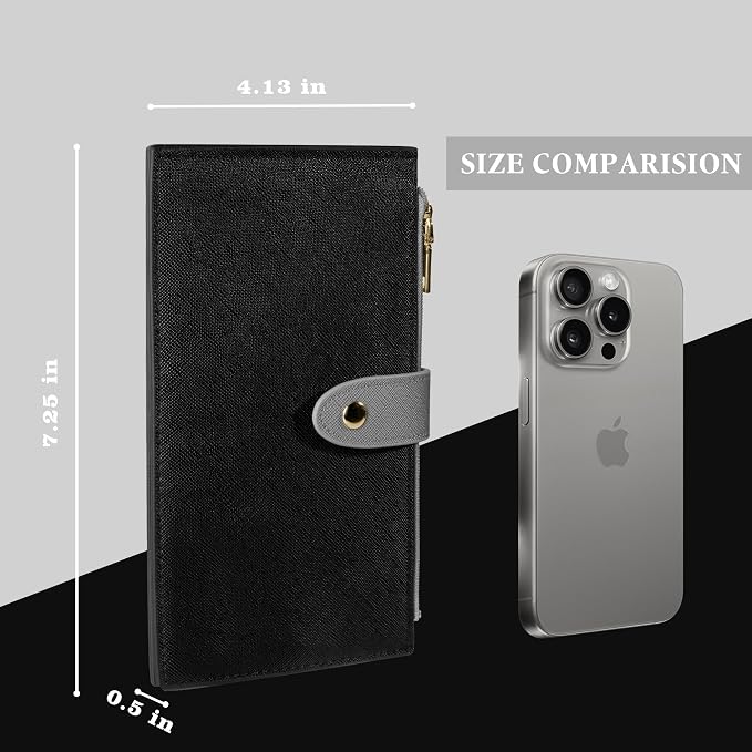 Travelambo RFID Wallet Women Bifold Multi Card Wallet Case with Zipper Pocke Credit Card Holder for Women - Image 8