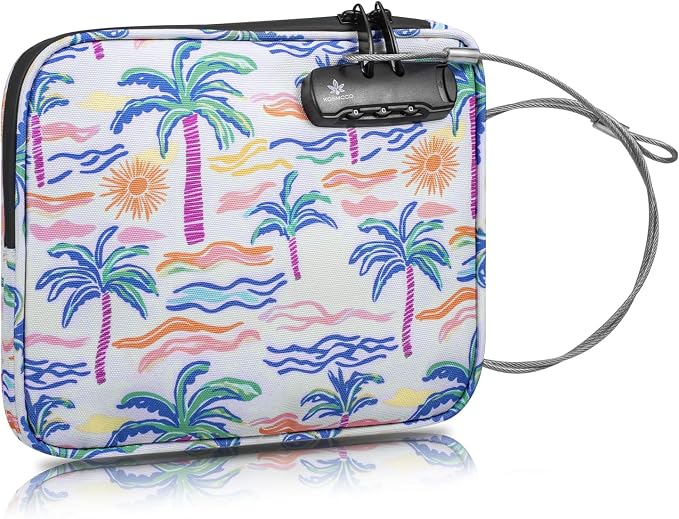 KOSMCCO Beach Locking Bag, Portable Safe, 9x7.5 Inch, Beach Day | Anti-Theft Design, Security Cable Included, Holds Phone Wallet and Keys, Ideal for Beach Pool Cruise and Travel by KosmccoCo