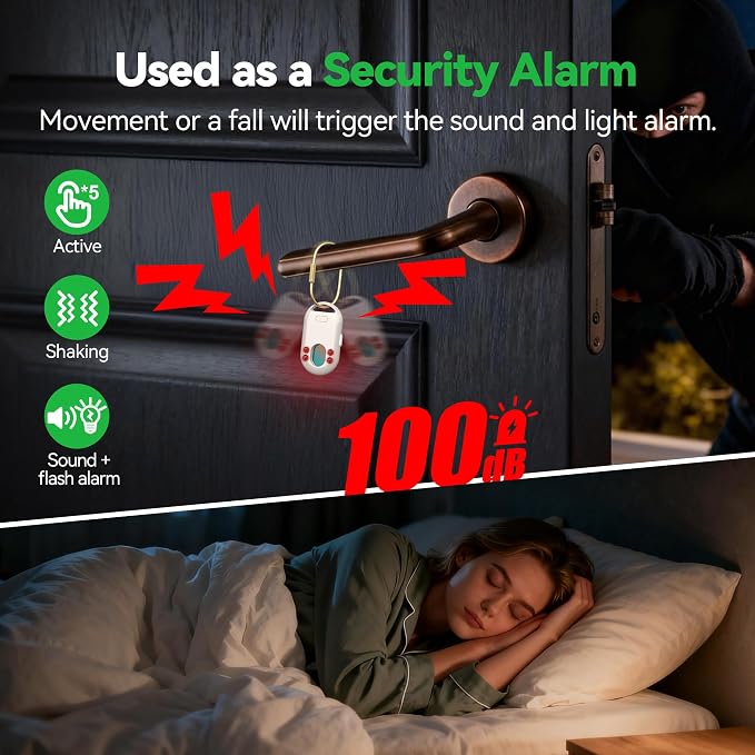 TECKNET [MFi Certified] Air Tracker Tags, Rechargeable Bluetooth Tracker | 3-in-1 Find My Tracker 4 Pack (iOS Only), 100dB Alarm & IR Lens Finder, IP67 Waterproof, Item Locator for Key Luggage Wallet - Image 5