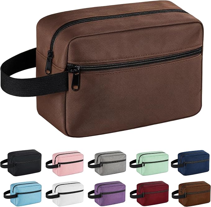 Travel Toiletry bag for Women and Men,Small Cosmetic Bag Hanging Lightweight Makeup Bag Small Tool Bag Travel Organizer accessories for Women Men - Brown by Unknown