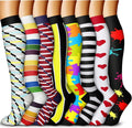 QUXIANG Copper Compression Socks for Women & Men Circulation (8 Pairs) - Best for Running Athletic Cycling - 15-20 mmHg by QUXIANG