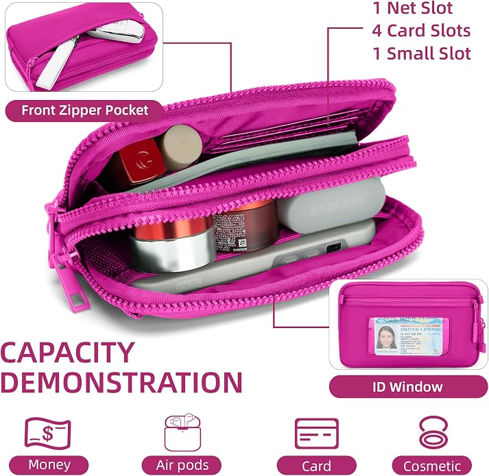 FODOKO Wristlet wallets for Women RFID crossbody bags with 4 Zippers | Checkered quilted nylon with credit card slots, cell phone organizer, and coin purse for travel and everyday carry - Image 4
