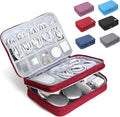 Electronic Organizer Travel Case, Double Layer Cable Organizer Bag | Double-layer design with adjustable dividers, mesh pockets and elastic loops for chargers, cables, power banks and gadgets by Unknown
