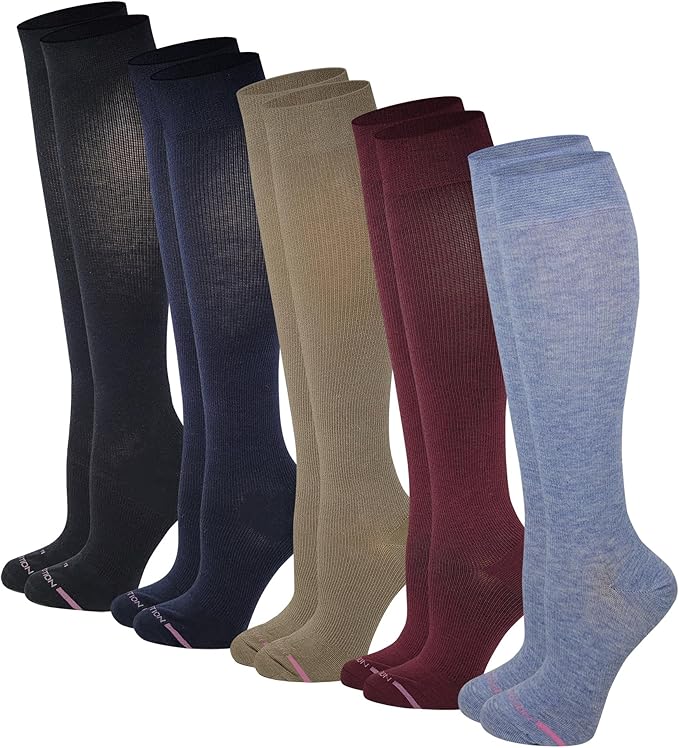 Dr. Motion Compression Knee High Socks for Women - 5 Pairs Pack by Dr.+Motion